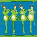 Serviette Froschkönig, Hintergrund hellblau, Rarität